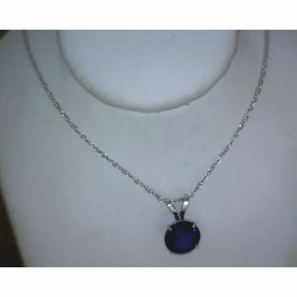 10Ktwg  Faceted Round Created Sapphire Necklace Vulcan's Forge LLC Kansas City, MO