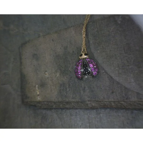 10Kt Yellow Gold Lady Bug W/ Ruby & Sapphire Necklace Vulcan's Forge LLC KANSAS CITY, MO