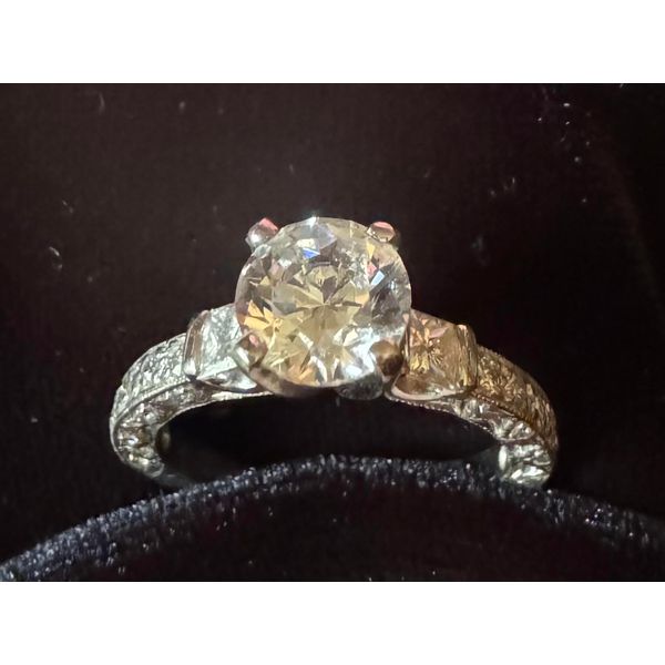 White Platinum Diamond Cut Wedding Engagement Ring Image 3 Vulcan's Forge LLC KANSAS CITY, MO