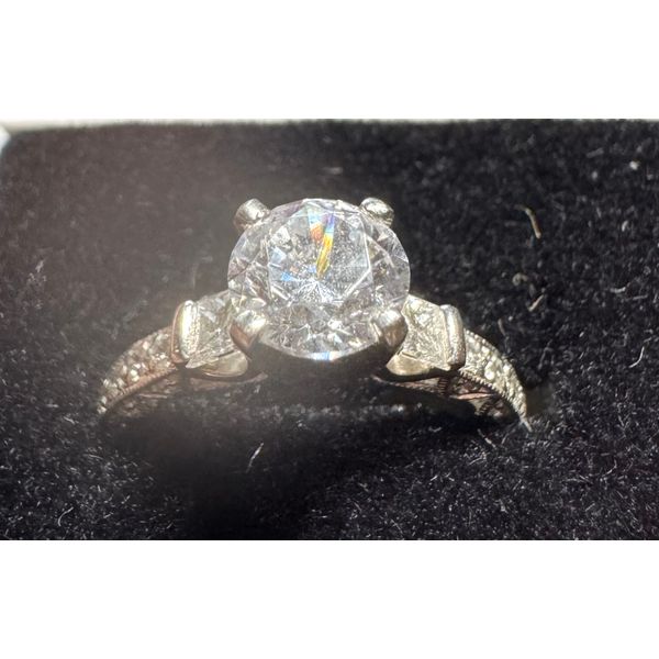 White Platinum Diamond Cut Wedding Engagement Ring Vulcan's Forge LLC KANSAS CITY, MO