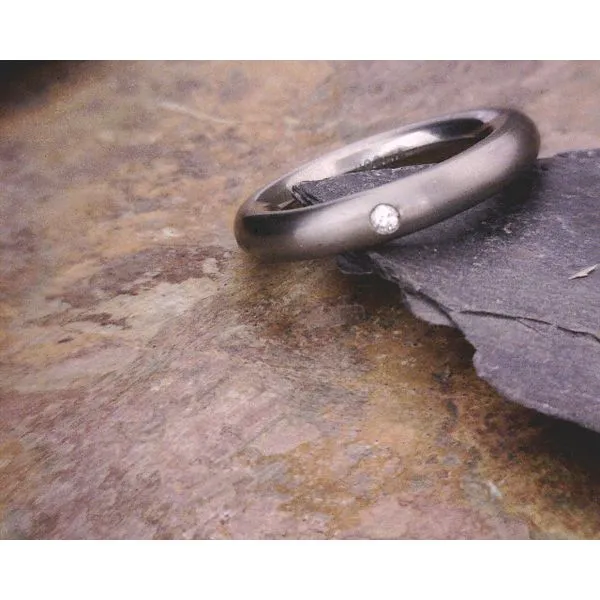 Titanium Full Round Band With Diamond Vulcan's Forge LLC Kansas City, MO