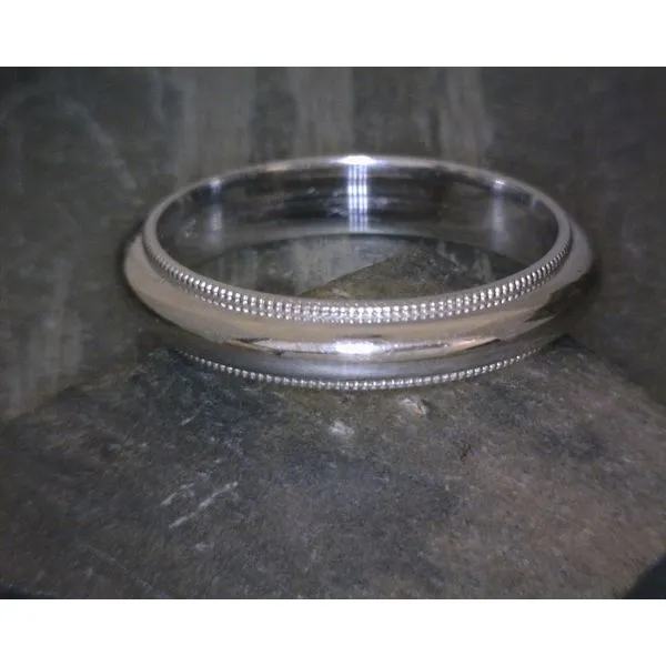 14KTWG Half Round 4mm Milgrain Band Vulcan's Forge LLC Kansas City, MO