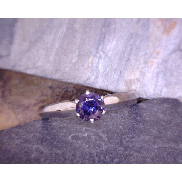 14K WG Solitaire Round Alexandrite 6 Prong Ring Vulcan's Forge LLC Kansas City, MO