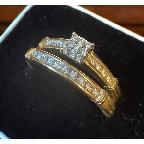 Diamond Ring and Diamond Follow Wedding Band Set Vulcan's Forge LLC KANSAS CITY, MO