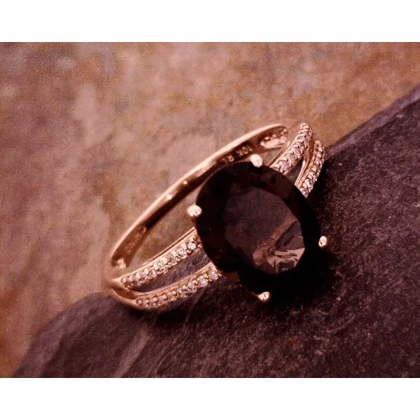 Smoky Quartz and Diamond Ring Vulcan's Forge LLC KANSAS CITY, MO