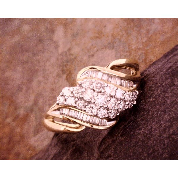 10K Yellow Gold .5ctw Diamond Twisted Wave Ring Vulcan's Forge LLC Kansas City, MO