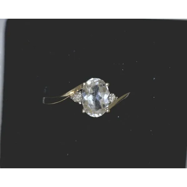 Oval White Topaz with Diamonds Vulcan's Forge LLC KANSAS CITY, MO