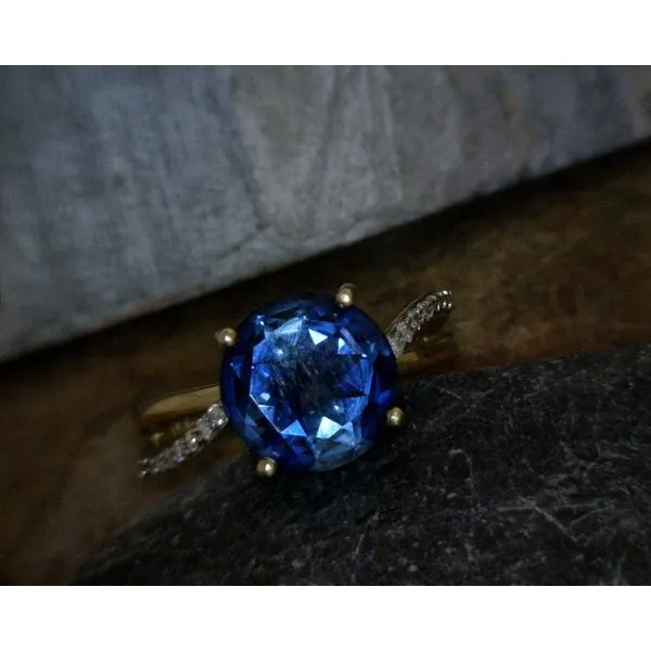 Round London Blue Topaz With Diamonds Vulcan's Forge LLC KANSAS CITY, MO