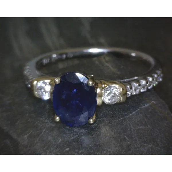 14kt Two Tone Oval  1.6CTW Sapphire .31CTW Dia Acct Vulcan's Forge LLC KANSAS CITY, MO