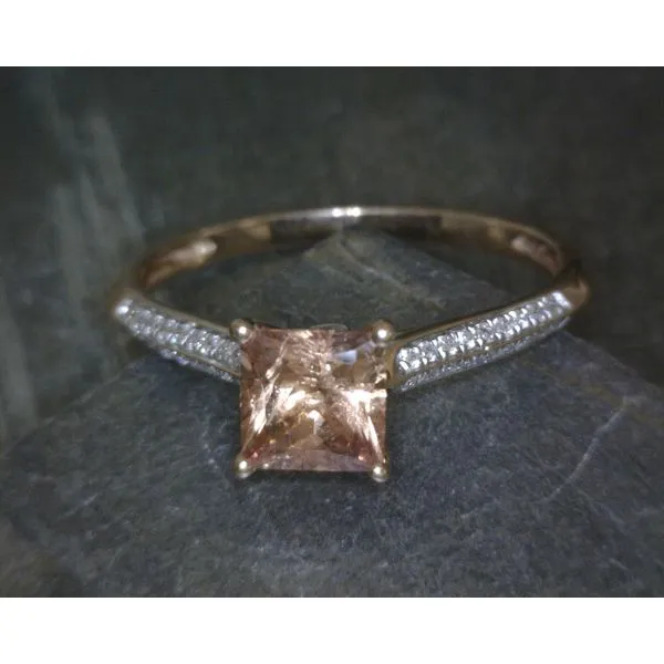 14kt Rose Gold Princess Cut Peach Sapphire Vulcan's Forge LLC Kansas City, MO