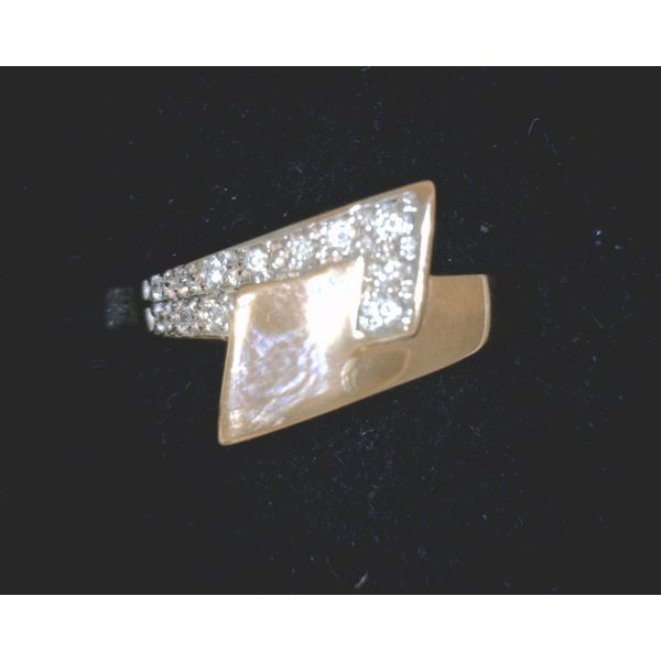 10KT Rose  Gold .088TCW Diamond Diagonal Bypass Ring Vulcan's Forge LLC Kansas City, MO