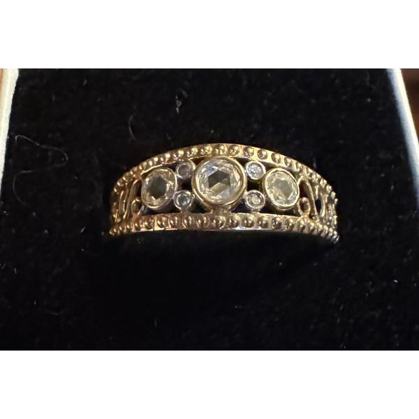 Yellow Gold and Diamond Open Filagree Ring Image 3 Vulcan's Forge LLC KANSAS CITY, MO