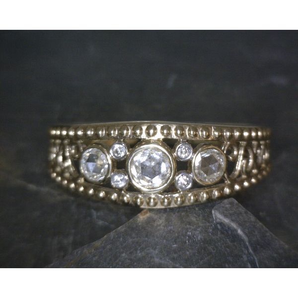 Yellow Gold and Diamond Open Filagree Ring Image 5 Vulcan's Forge LLC KANSAS CITY, MO
