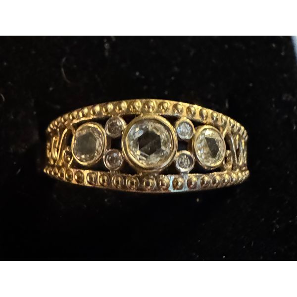 Yellow Gold and Diamond Open Filagree Ring Vulcan's Forge LLC KANSAS CITY, MO
