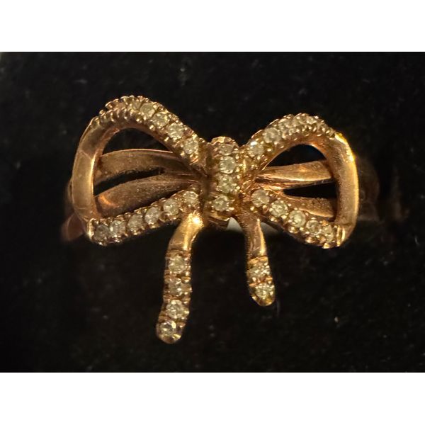 10kt Rose Gold Diamond Bow Ring Image 3 Vulcan's Forge LLC KANSAS CITY, MO