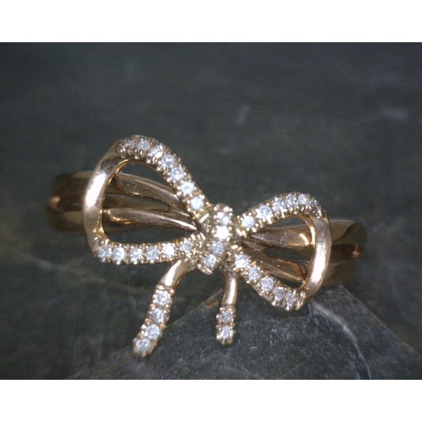 10kt Rose Gold Diamond Bow Ring Image 4 Vulcan's Forge LLC KANSAS CITY, MO