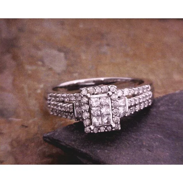Multi Stone Diamond Illusion Halo Ring Vulcan's Forge LLC KANSAS CITY, MO