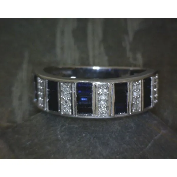 10ktwg Sapphire w 0.11ctw Diamond Ring Size 6 Vulcan's Forge LLC Kansas City, MO