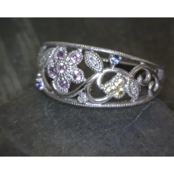 10ktwg Lab Samphire Floral W Diamond Accents Vulcan's Forge LLC KANSAS CITY, MO