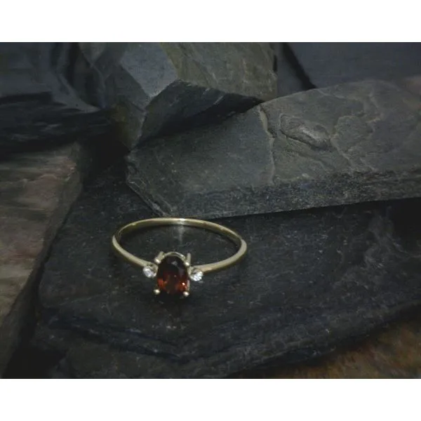 14ktyg Diamond & Garnet Rings Size 6 Vulcan's Forge LLC KANSAS CITY, MO