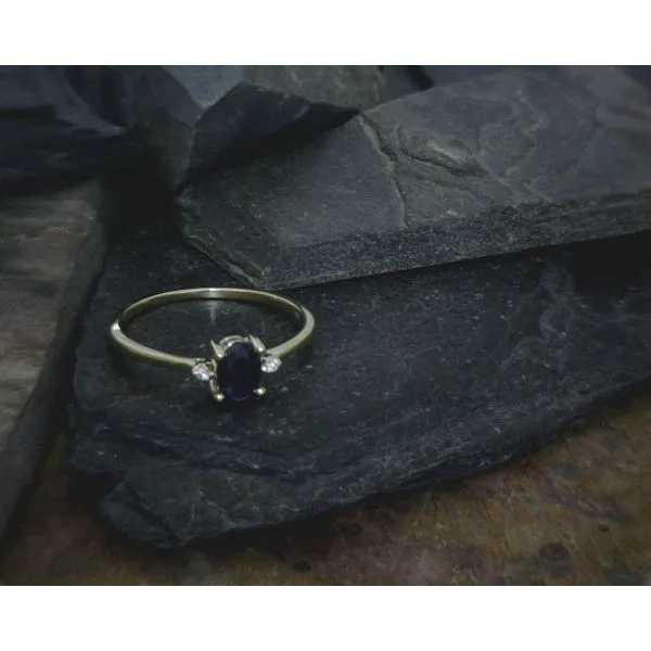 14ktyg Diamond and Sapphire Birthstone Ring Size 6 Vulcan's Forge LLC KANSAS CITY, MO