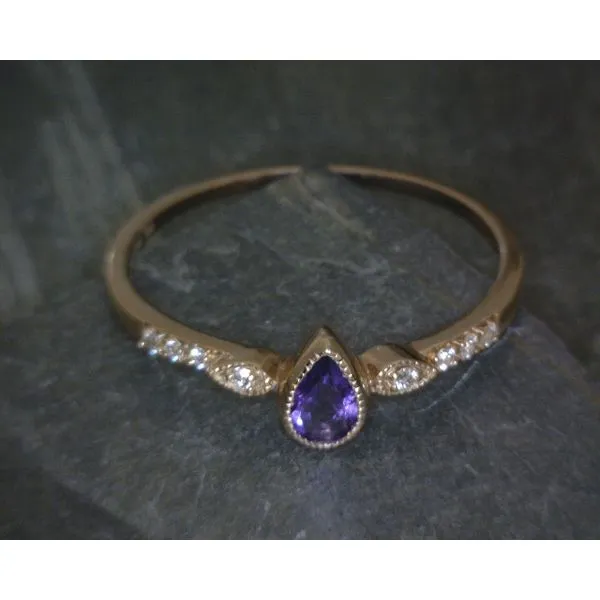 14kRG Bz Pear Amethyst W .04TCW Diamond Accent Vulcan's Forge LLC KANSAS CITY, MO