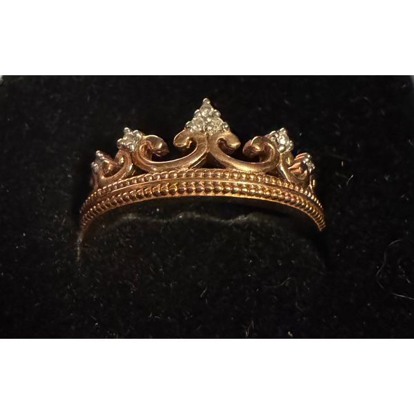 Rose Gold Princess Crown Ring with Diamonds Image 3 Vulcan's Forge LLC KANSAS CITY, MO