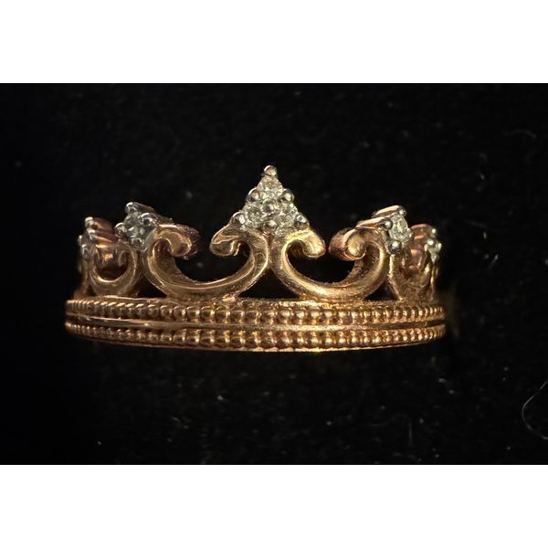 Rose Gold Princess Crown Ring with Diamonds Vulcan's Forge LLC KANSAS CITY, MO