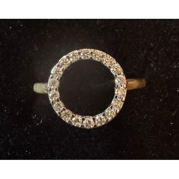 10Kt Yellow Gold Circle W/ .22CTW Diamond Inlay Ring Image 3 Vulcan's Forge LLC KANSAS CITY, MO