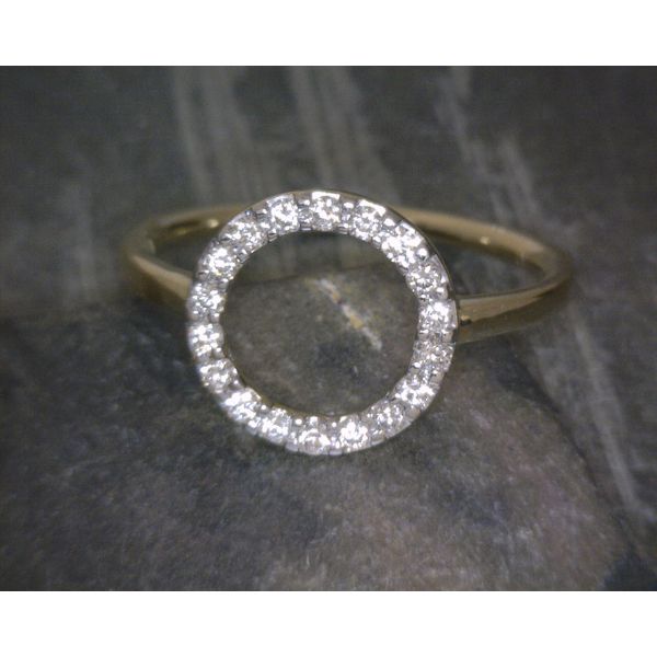 10Kt Yellow Gold Circle W/ .22CTW Diamond Inlay Ring Vulcan's Forge LLC Kansas City, MO