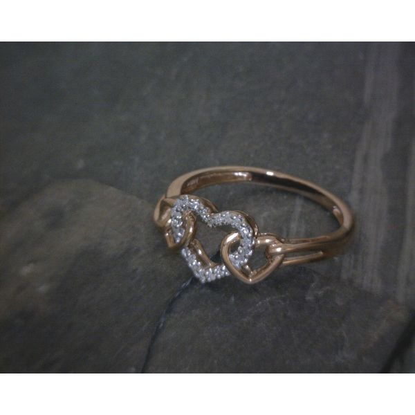 Diamond Interlocking Heart Ring in Rose Gold - 10KRG 0.05Ctw Image 2 Vulcan's Forge LLC KANSAS CITY, MO