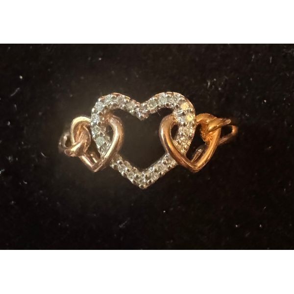 Diamond Interlocking Heart Ring in Rose Gold - 10KRG 0.05Ctw Image 3 Vulcan's Forge LLC KANSAS CITY, MO