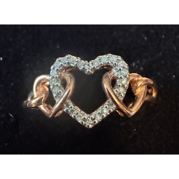 Diamond Interlocking Heart Ring in Rose Gold - 10KRG 0.05Ctw Vulcan's Forge LLC KANSAS CITY, MO