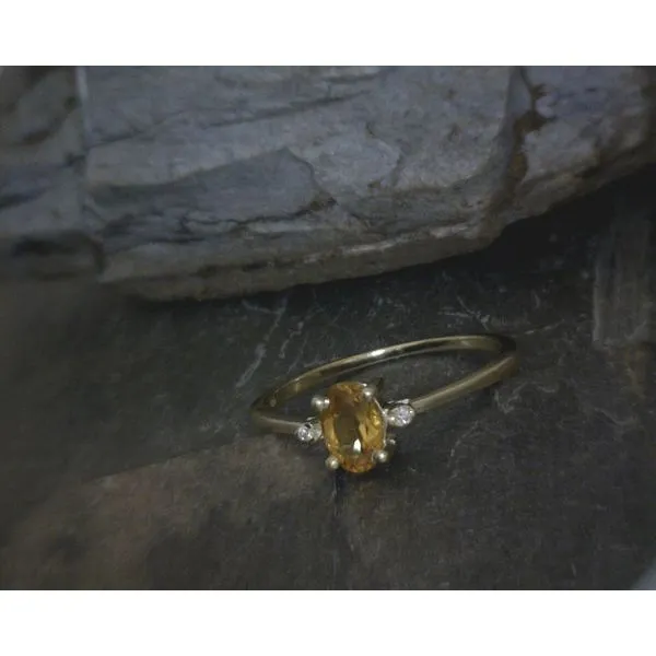 10Kt Yellow Gold Genuine Diamonds And Citrine Birthstone Ring Vulcan's Forge LLC Kansas City, MO