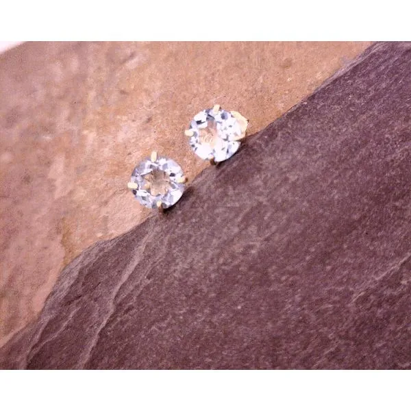 Blue Topaz Gold Studs Vulcan's Forge LLC KANSAS CITY, MO