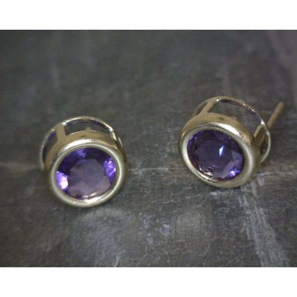 14KT Round Ct Amethyst Earrings Vulcan's Forge LLC Kansas City, MO