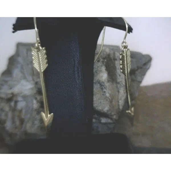 10kt Yellow Gold Dangle Arrow Earrings Vulcan's Forge LLC Kansas City, MO