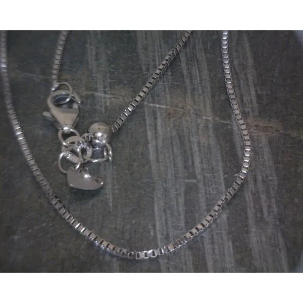 10Kt White Gold Adjustable .9MM Box Chain Vulcan's Forge LLC KANSAS CITY, MO
