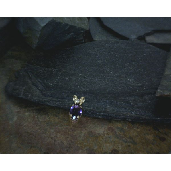 14ktyg Diamond & Amethyst Birthstone Pendant Vulcan's Forge LLC Kansas City, MO