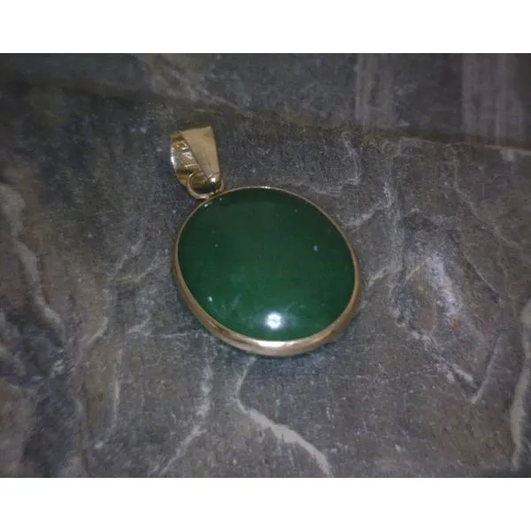 14kyg Cab Oval Jade Pendant Vulcan's Forge LLC KANSAS CITY, MO