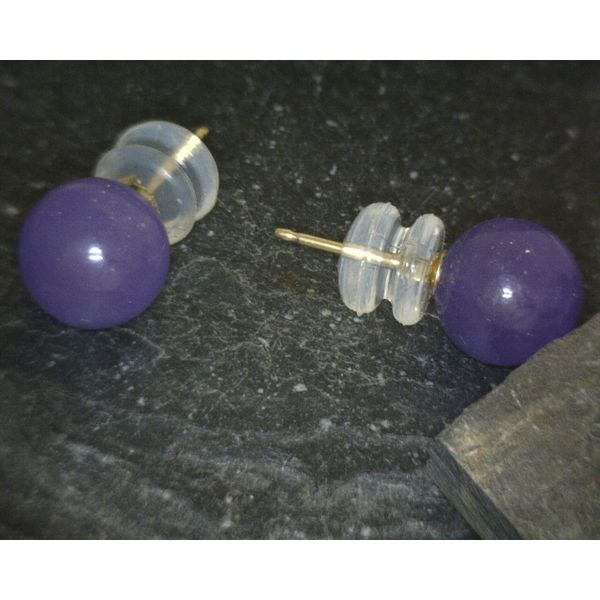 14ktyg Purple Jade Stud Earrings Vulcan's Forge LLC Kansas City, MO