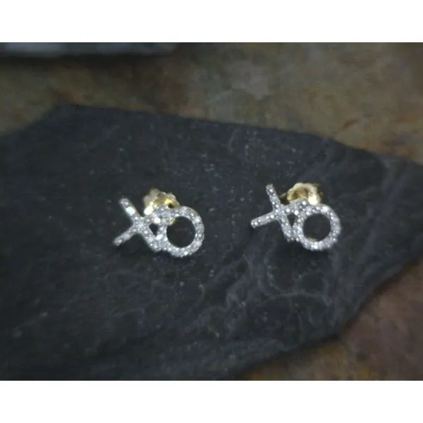 10kt Yellow Gold XO 0.13ctw Diamond Stud Earrings Vulcan's Forge LLC Kansas City, MO