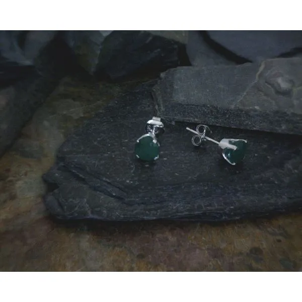14ktwg 5mm Emerald Stud Earrings Vulcan's Forge LLC Kansas City, MO