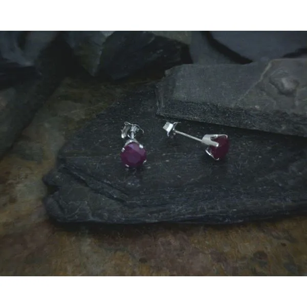 14ktwg 5mm Ruby Stud Earrings Vulcan's Forge LLC KANSAS CITY, MO