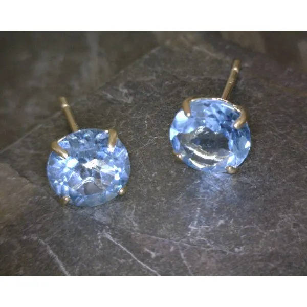 14KY Round Blue Topaz 6mm Vulcan's Forge LLC Kansas City, MO