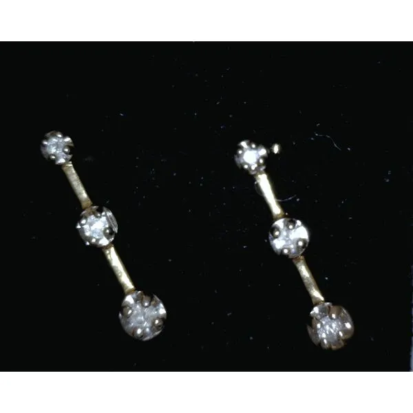 10Kt White Gold Diamond 3-Stone Studs Vulcan's Forge LLC Kansas City, MO