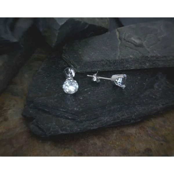 14ktwg 5mm Aquamarine Stud Earrings Vulcan's Forge LLC KANSAS CITY, MO
