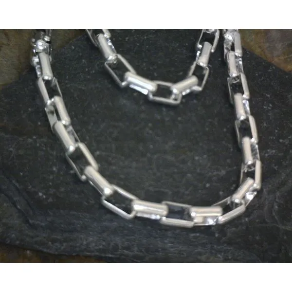 SS Long Rectangular Box Chain 24