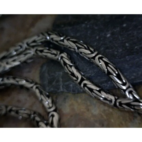 Sterling 3mm Oxidized Byzantine Chain Vulcan's Forge LLC KANSAS CITY, MO