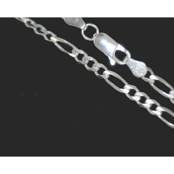 Sterling Silver Figaro 3+1 3.9mm 18